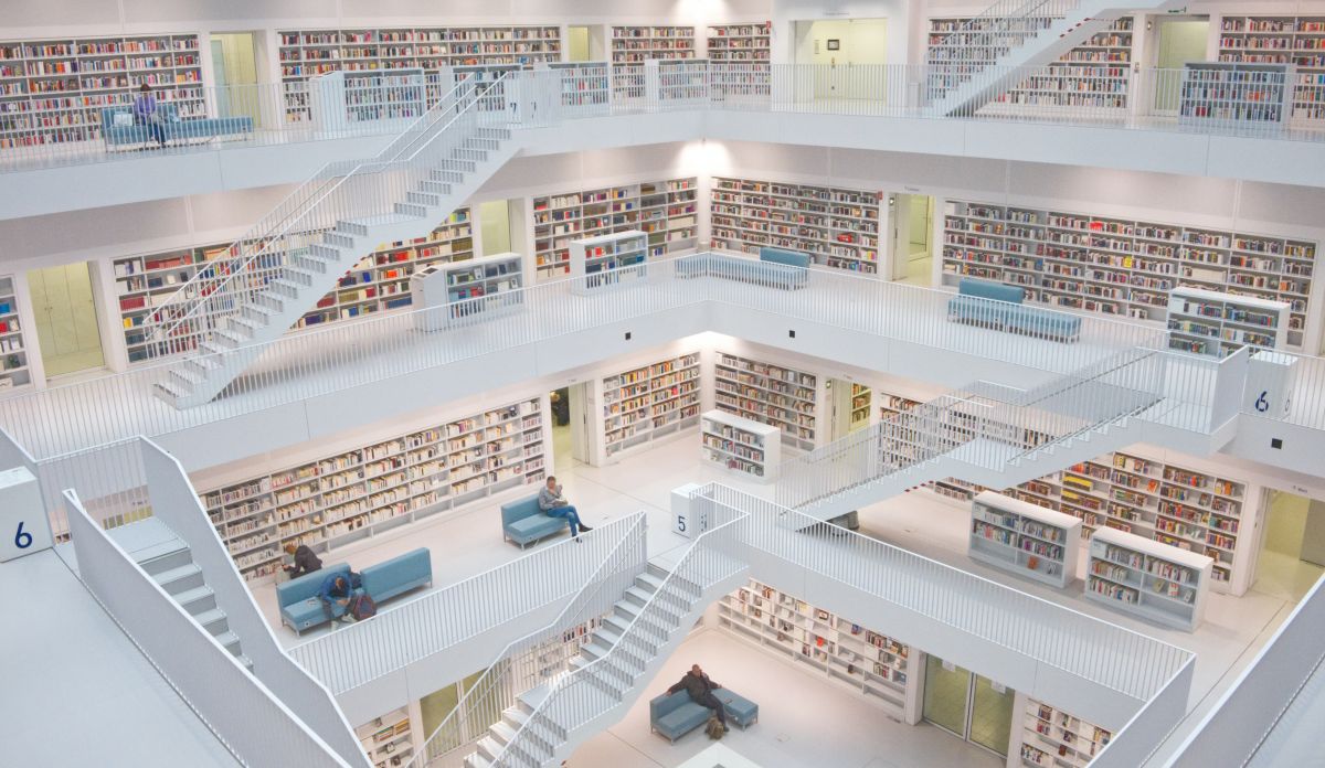 Photographie d'une bibliothèque