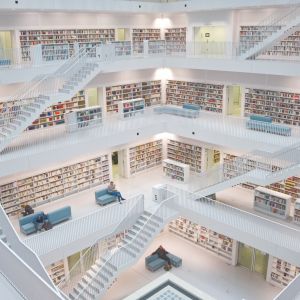 Photographie d'une bibliothèque